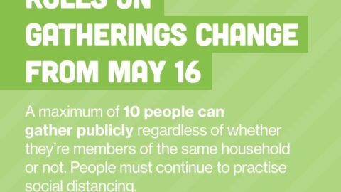 Rules on gathering changes from 16th May