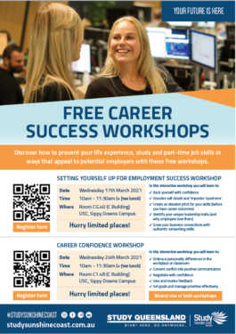 Register now for free Career Success Workshops