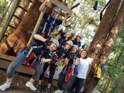 Student Ambassadors tackle the TreeTop Challenge