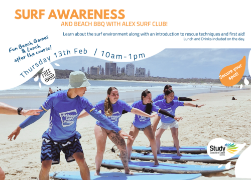 FREE Student Surf Awareness and Beach BBQ event – 13 Feb 2025