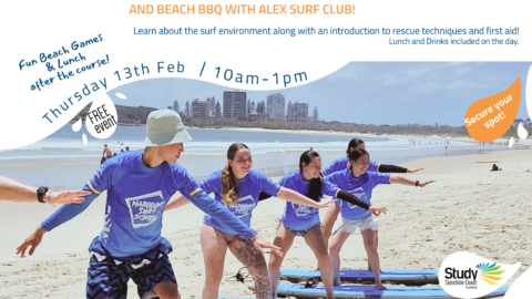 FREE Student Surf Awareness and Beach BBQ event – 13 Feb 2025